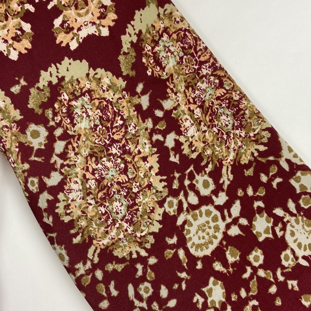 Free People Run Free Silky Long Sleeve Front Tie Deep V Lightweight Boho Blouse - Picture 12 of 16